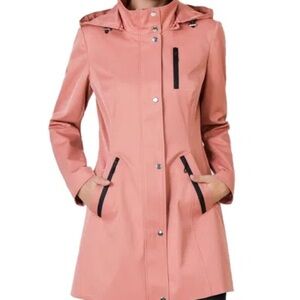 Kimi + Kai Women's Molly Water Resistant Hooded Anorak Jacket in Guava